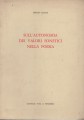 Sull'autonomia dei valori fonetici nella poesia