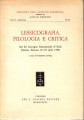 Lessicografia filologia e critica atti del convegno Catania Siracusa 1985
