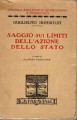 Saggio sui limiti dell'azione dello stato a cura di Giacomo Perticone
