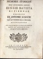 Memorie storiche dell'antichissima Basilica di S Giovanni Batista raccolte da Antonio Lumachi