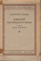 SAGGIO SU L'INTELLETTO UMANO passi scelti con introduzione di Abbagnano