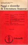SAGGI E RICERCHE DI LETTERATURA FRANCESE. VOL III