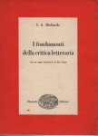I FONDAMENTI DELLA CRITICA LETTERARIA