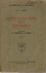 Lezioni sulla storia della filosofia . Vol . I