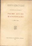 Primi studi manzoniani e altre cose