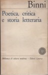 Poetica critica e storia letteraria