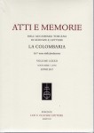 Atti e emmorie dell'accademia Toscana di scienze e lettere La Colombaria volume LXXXII anno 2017