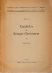GESCHICHTE DES SOLINGER CHORWESENS