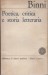 Poetica critica e storia letteraria