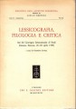 Lessicografia filologia e critica atti del convegno Catania Siracusa 1985