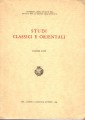 STUDI CLASSICI E ORIENTALI. Volume XVIII